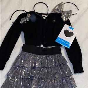 6 pc The Children's Place Sweater and Sequin Skirt